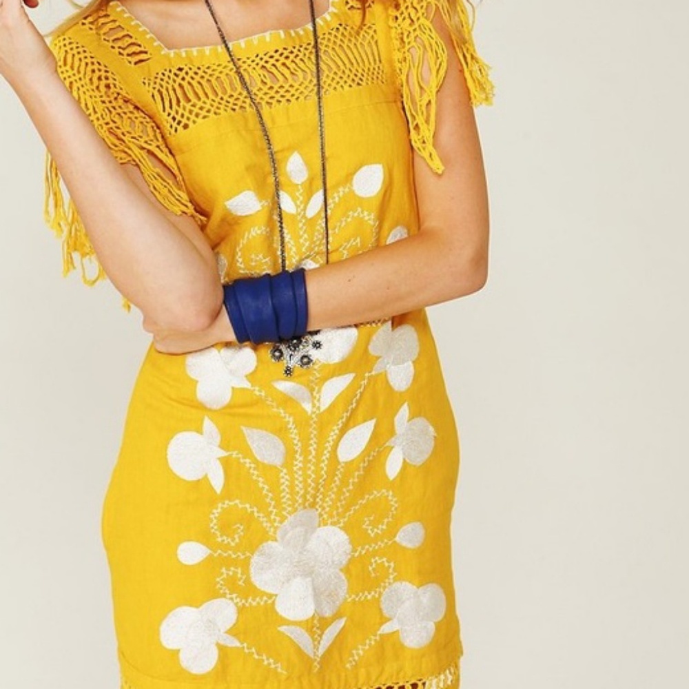 Free People - boho embroidered dress
